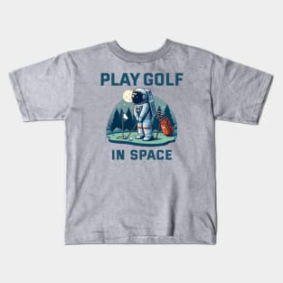 Playing golf in Space Kids T-Shirt